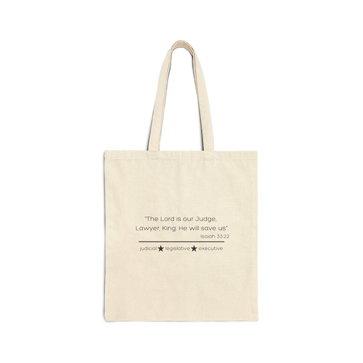 Logo, Verse and 3 Branches of Government  - Cotton Canvas Tote Bag