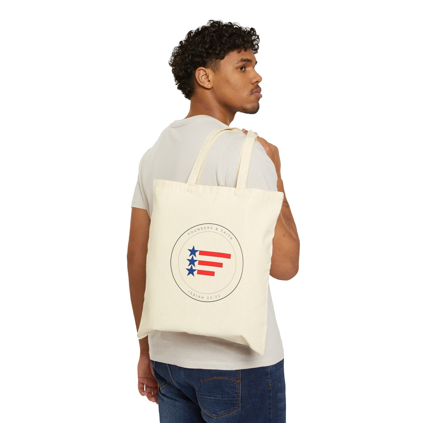 Logo, Verse and 3 Branches of Government  - Cotton Canvas Tote Bag